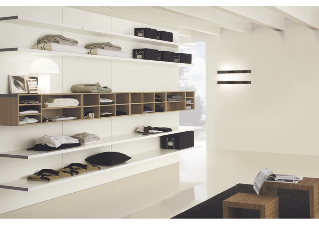 Bedroom furniture solutions: White shelf system